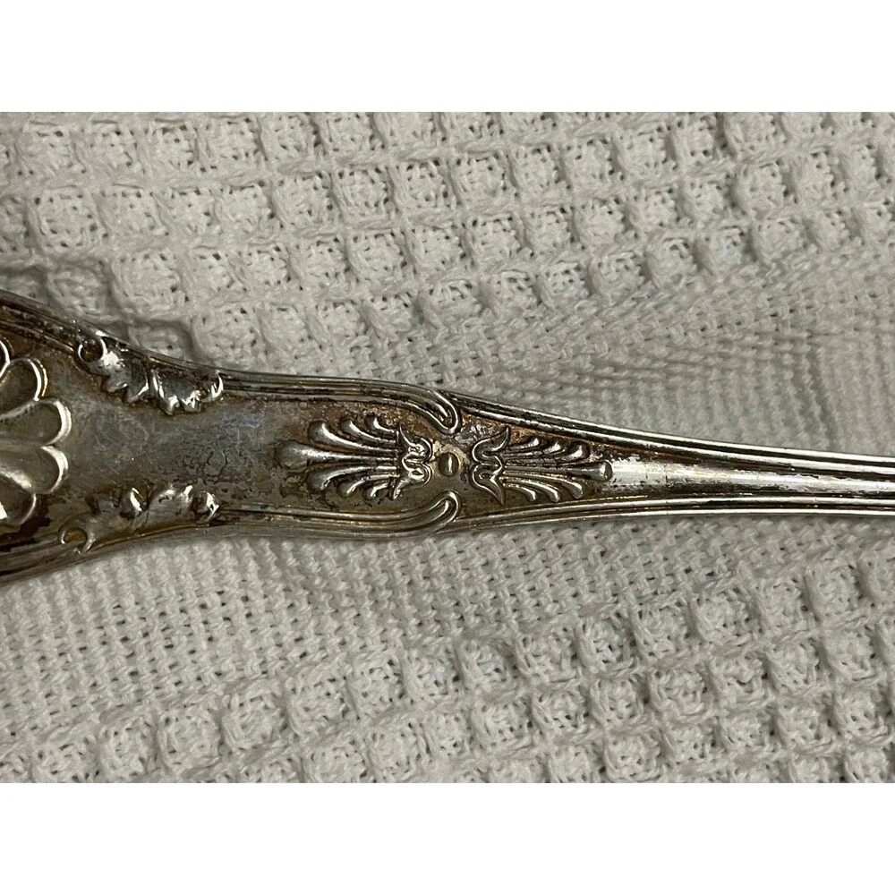 Antique EPNS Sheffield England Berry Serving Spoon with Embossed Fruit Design